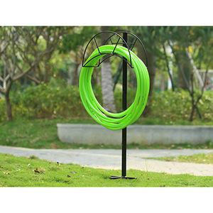Garden Hose Bracket Floor Mount Black Powder Coated Standing <b>Rack</b> For Garden And Horticulture Use - Product Image 4