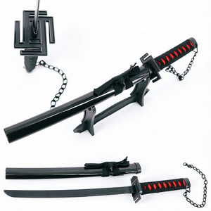 Espada <span class=keywords><strong>Zangetsu</strong></span> de Ichigo Kurosaki de Bleach de 17.72 Pulgadas con Funda y Hoja Negra de Metal, Arma de Cosplay - Product Image 4