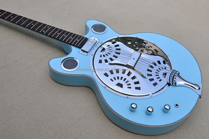 Guitare électrique semi-acoustique Flyoung pour gaucher, bleu ciel, 6 cordes, accastillage chromé - Product Image 4