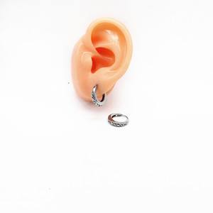 yunnique Huggie <b>Earrings</b> Titanium Steel 316 Stainless Steel Retro Design For Men And Women <b>Small</b> Hoop <b>Studs</b> Fashion Jewelry - Product Image 4