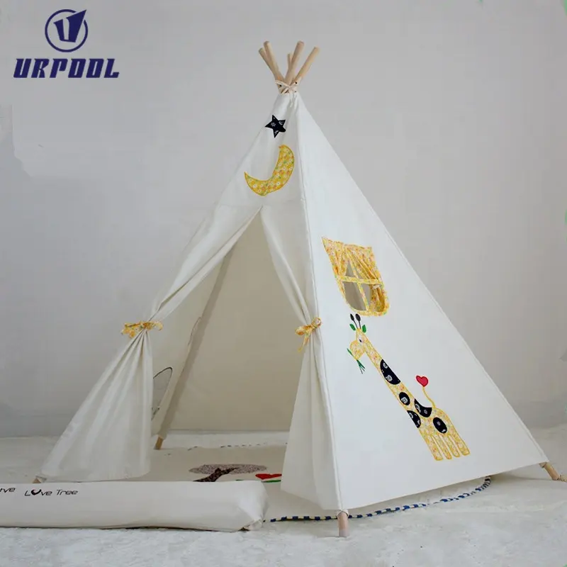 डीलक्स खेलने Teepee 100% कपास कैनवास खेलने तम्बू बच्चों के Wigwam बच्चे खेल बच्चों के लिए कमरे