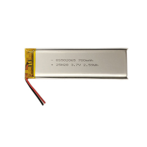 Wholesale Factory <b>3.7v</b> 700mah Rechargeable Li Ion Lithium <b>Batteries</b> 502065 Po <b>Battery</b> - Product Image 1