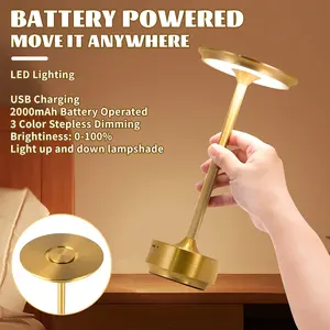 3 Color <strong>Table</strong> <strong>Lamp</strong> Restaurant Black Silver <strong>Touch</strong> Rechargeable Led Gold Usb <strong>Lamp</strong> Dimmable Portable Bedside Creative For Bar - Product Image 6