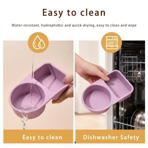 漏れ防止シリコン弁当箱 食品保存容器 シリコンスナック容器 再利用可能なシリコンランチボックス ポータブルスナックボックス - Product Image 3