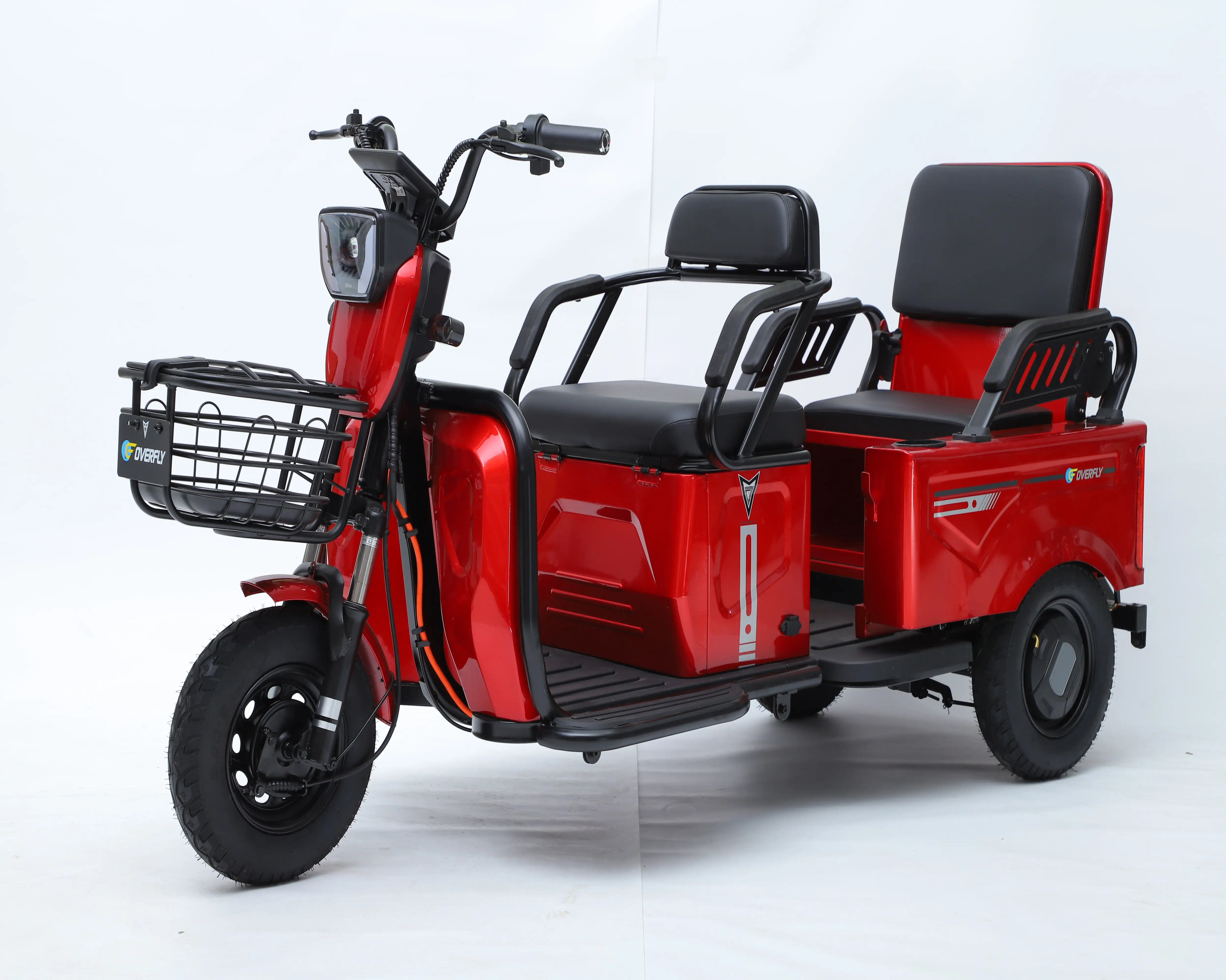 Triciclo eléctrico para adultos, triciclo con dos asientos