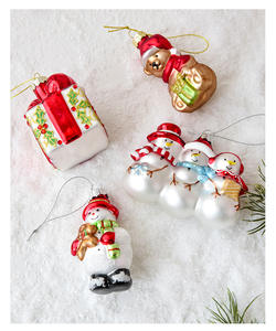 Décorations de Noël transfrontalières Pendentifs Ornements Boules de <span class=keywords><strong>verre</strong></span> Vieil homme Bonhomme de neige Décoration d'arbre de Noël Pendentifs - Product Image 6