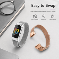 Correa de acero inoxidable para Fitbit Charge 5, correa de malla milanesa magnética, pulsera de repuesto ajustable para oficina y uso diario