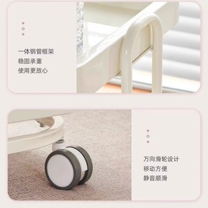 Carrello di Bellezza di Alta Gamma Color Crema, Carrello per Strumenti, Carrello per Salone di Bellezza, Rack Mobile per Conservazione - Product Image 4