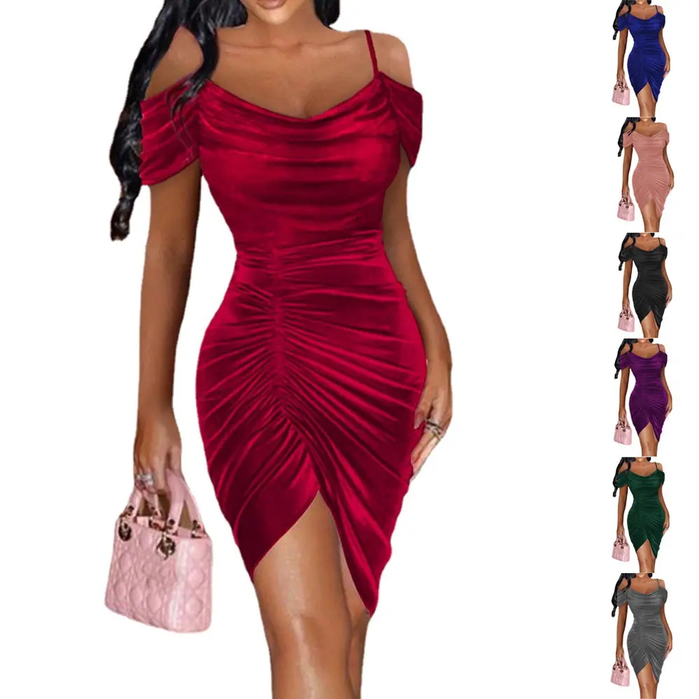 Summer New Design Women Clothes Sexy Halter Sleeveless Elegant Female Pleated Casual Dress