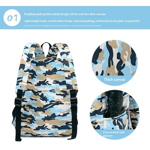 Sac à dos de voyage unisexe en toile camouflage et nylon, style parent-enfant, <span class=keywords><strong>pour</strong></span> garçons et filles, élèves du primaire, avec bretelles à coussin d'air - Product Image 4