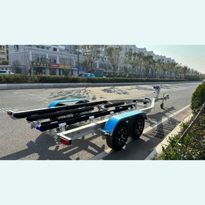 Sortie d'usine <span class=keywords><strong>Remorque</strong></span> de <span class=keywords><strong>bateau</strong></span> en aluminium à deux essieux de 27 pieds avec couchettes en bois personnalisées pour le transport de bateaux en vente chaude - Product Image 1