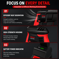 Marteau perforateur sans fil Viextro - Alimenté par batterie 20V 800W, qualité industrielle, couple maximal de 60,4 pi-lb
