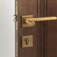 Serrure de porte intérieure silencieuse magnétique en laiton massif pour hôtel, avec poignée de porte en bois massif et installation facile