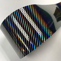 Film PET forgé effet laser arc-en-ciel fibre de carbone pour console centrale et rétroviseur intérieur – Vinyle adhésif Chine