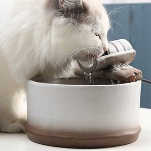 Bebedero de Agua para Gatos de Cerámica, Redondo, con Circulación Automática, Suministros Eléctricos para Mascotas - Product Image 2