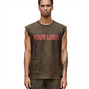 Ensemble débardeur sans manches et short pour homme, séchage rapide, respirant, tenue décontractée d'été, service OEM - Product Image 1