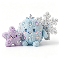 Jouets en peluche personnalisés en forme de cristal de neige OEM ODM, peluche en forme d'étoile bleue glacée, vente en gros, cadeau pour enfants