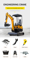 Mini-excavatrice à louer pour travaux de terrassement et aménagement paysager, petite pelle haute polyvalence, micro-excavatrice sur chenilles de 1 tonne avec système d'attache rapide