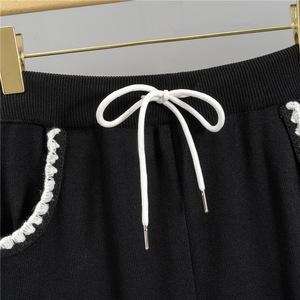 Conjunto de Dos Piezas de Ropa Deportiva Casual para <span class=keywords><strong>Mujer</strong></span>, Estilo Europeo Americano, Otoño, Suéter con Hombros Descubiertos y Encaje a Rayas 0930 - Product Image 4