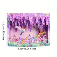 Cartes de vœux 3D écologiques pop-up pour la Saint-Valentin, la fête des mères, les anniversaires, Noël, avec des colibris, des fleurs, des oiseaux et des glycines