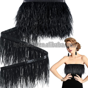 Cinta de tela para coser, adorno de plumas de avestruz con flecos para manualidades, ropa, vestido, disfraz, zapatos, accesorios, fiesta, hogar, decoración de boda - Product Image 4