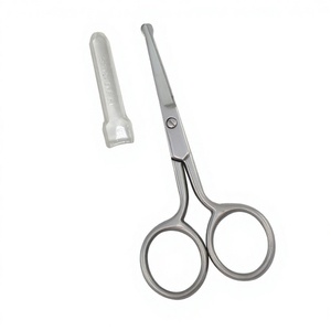 Ciseaux à ongles en acier inoxydable avec poignée ronde, pointe acérée, lame droite, durables pour adultes, utilisation en manucure - Product Image 1