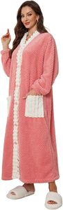 Spedizione Gratuita: Vestaglia Kimono Lunga in <span class=keywords><strong>Pile</strong></span> per <span class=keywords><strong>Donna</strong></span> <span class=keywords><strong>con</strong></span> Tasche e <span class=keywords><strong>Bottoni</strong></span>, Camicia da Notte Personalizzata - Product Image 3