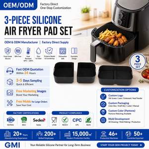 LA Reusable Silicone Air Fryer Liner 3 <b>Pack</b> Non Stick <b>Heat</b> Resistant Food Grade Free Tray for Round Square Basket - Product Image 1