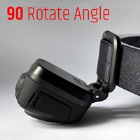 Lampe frontale LED rechargeable étanche IPX4 200LM avec faisceau réglable, torche de camping, lumière blanche/rouge, fabriquée en Chine
