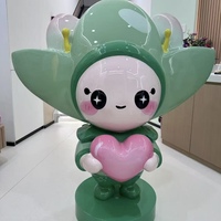 Patung Resin Karakter Bunga Kartun Lucu, Patung Boneka Bunga Kawaii untuk Hiasan Lanskap Mal, Taman, dan Taman Kanak-Kanak