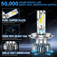 Ampoules LED pour phares de voiture H7 H4 H1 H11 S7-DOB 9006 9012 880 Systèmes d'éclairage automobile avec ventilateur 6000K Autres électroniques automobiles