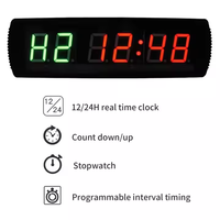 Minuterie de gymnastique à intervalles LED de 3 pouces à 6 chiffres avec télécommande Buzzer Modes d'entraînement multiples pour le sport pour les jeux d'exercices de boxe