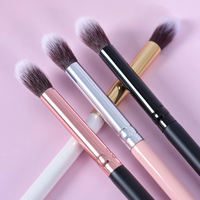 Pinceau de maquillage pour sourcils double face à poils synthétiques et manche en bois, idéal pour la vente en gros