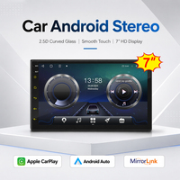 Autoradio Android universel 7 pouces avec écran incurvé 2.5D, CarPlay sans fil, Android Auto, GPS, Mirror Link, RDS, lecteur MP5
