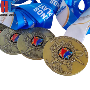20 años de fábrica personalizada Pan Pacific Masters Games Gold Coast Australia 2024 medalla de metal esmaltado - Product Image 3