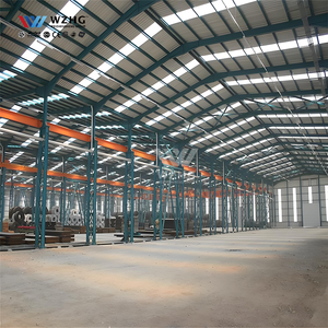 Edificio de Estructura de Acero de Bajo Costo Marca WZH, Viga de Acero Sólida en Forma de H, Superficie Pintada/Galvanizada Antioxidante, Taller/Almacén - Product Image 1