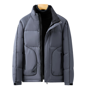 Abrigos Acolchados de Plumón para Hombre, a la Moda, Blancos, Impermeables, Casuales, Cálidos, Gruesos, Sólidos, para Otoño e Invierno 2023 - Product Image 1
