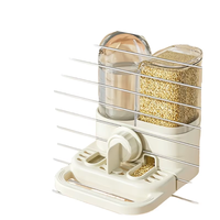Distributeur automatique 2-en-1 d'eau et de nourriture pour oiseaux, à suspendre à la cage, avec perchoir, accessoires pour cage à oiseaux