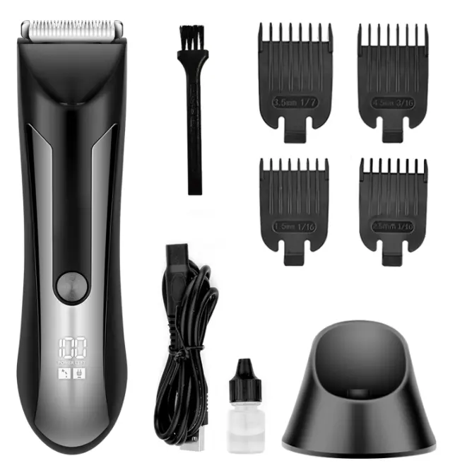 Low Noise Professional Hair Trimmer Cordless Men Quality Electric Hair Cutting Machine Detachable Design Hair Clipper With LCD