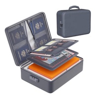 Boîte de rangement pliable en polyester 600D Oxford avec serrure pour documents importants, passeports et certificats