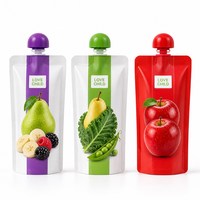 Pochettes souples personnalisées imprimées pour jus liquides de qualité alimentaire, réutilisables, anti-fuite, à fond plat, 100ml 150ml 200ml