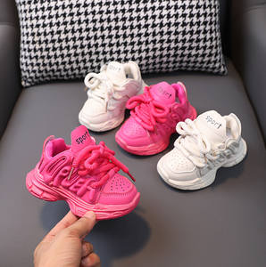 Nouvelles baskets épaisses à semelle épaisse de couleur unie pour enfants, garçons et filles, antidérapantes, à semelle souple, chaussures de sport pour bébés, résistantes à l'usure - Product Image 2