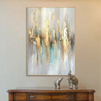 Personnalisé 100% peint à la main salon décor à la maison photos moderne mur Art feuille Art abstrait peinture à l'huile toile grande taille or