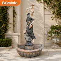 Fontaine murale d'eau de jardin extérieure de style antique européen, cascade à plusieurs niveaux sculptée à la main sur mesure