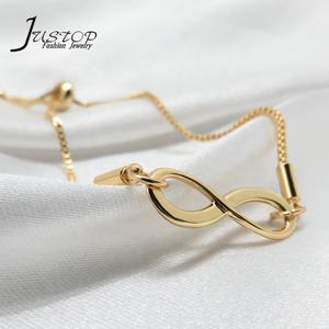 Pulsera de Acero Inoxidable al por Mayor, Chapada en Oro de 18K, con Colgante Geométrico Infinito de Moda para Mujer, Número de la Suerte Clásico 8 - Product Image 6