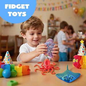 Vashine Juguetes Fidget Flexibles Impresos en 3D de Cristal con Forma de Manta, Pulpo y Estrella de Mar, Juguetes Flexibles de Animales Marinos Impresos en 3D - Product Image 6