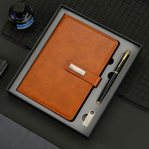 Custom Logo A5 PU Leather Cover Diary <b>Journal</b> <b>Planners</b> Business Customized Notebooks Gift Set With Pen - Product Image 2