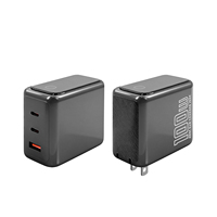 Chargeur rapide double USB-A 100W GaN avec écran LED intelligent, adaptateur mural de charge rapide intelligent AI pour iPhone Samsung