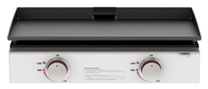 Barbecue au gaz portable d'extérieur, combo avec plaque chauffante et gril à gaz à 2 brûleurs, en <span class=keywords><strong>acier</strong></span>, fer, métal - Type gaz propane - Product Image 5