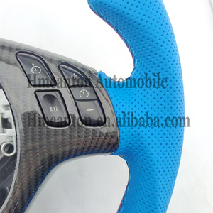 Nouveaux produits : Volant en cuir perforé en fibre de carbone pour BMW E46 M3 M6 E61 E62 E63 - Product Image 3